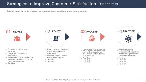 Techniques To Increase Customer Satisfaction Strategies To Improve Customer Satisfaction Statements Professional PDF