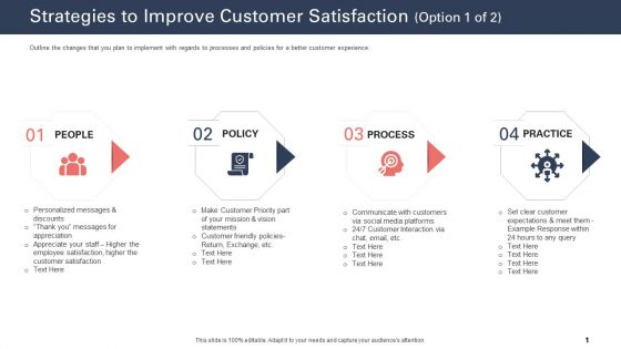 Techniques To Increase Customer Satisfaction Strategies To Improve Customer Satisfaction Statements Professional PDF