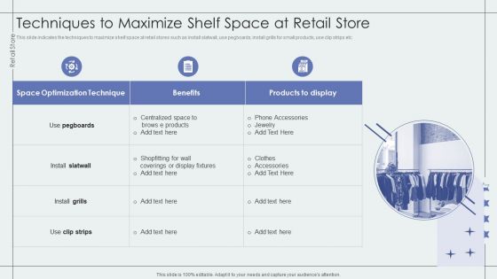 Techniques To Maximize Shelf Space At Retail Store Retail Outlet Performance Assessment Designs PDF Techniques To Maximize Shelf Space At Retail Store Retail Outlet Performance Assessment Designs PDF