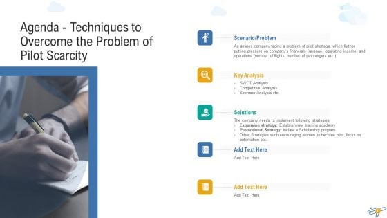 Techniques To Overcome The Problem Of Pilot Scarcity Case Competition Ppt PowerPoint Presentation Complete Deck With Slides