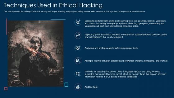 Techniques Used In Ethical Hacking Ppt Infographics Guide PDF Techniques Used In Ethical Hacking Ppt Infographics Guide PDF