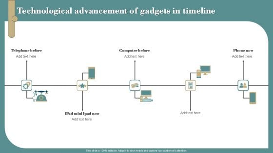 Technological Advancement Of Gadgets In Timeline Microsoft PDF
