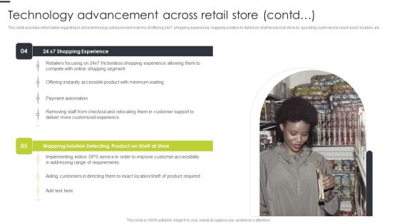 Technology Advancement Across Retail Store Contd Topics PDF