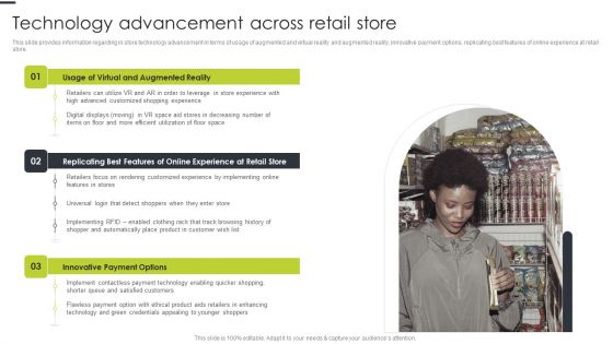 Technology Advancement Across Retail Store Contd Topics PDF