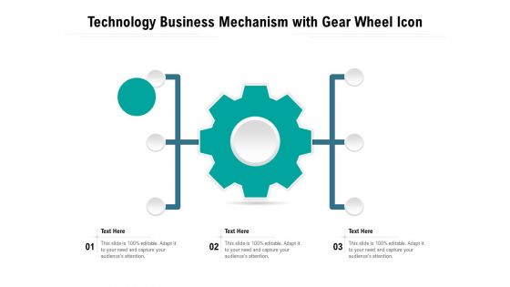 Technology Business Mechanism With Gear Wheel Icon Ppt PowerPoint Presentation File Portrait PDF