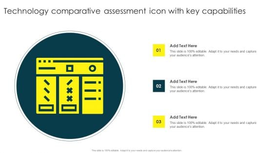 Technology Comparative Assessment Icon With Key Capabilities Structure PDF