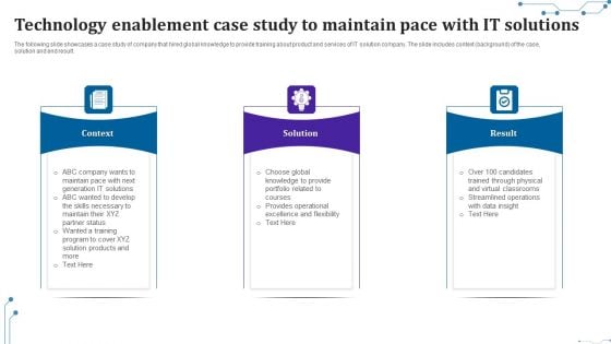 Technology Enablement Case Study To Maintain Pace With IT Solutions Topics PDF