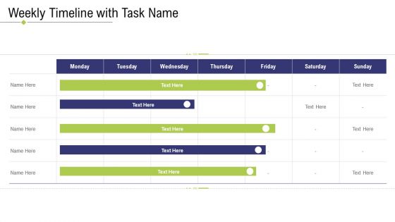 Technology Facility Maintenance And Provider Weekly Timeline With Task Name Template PDF