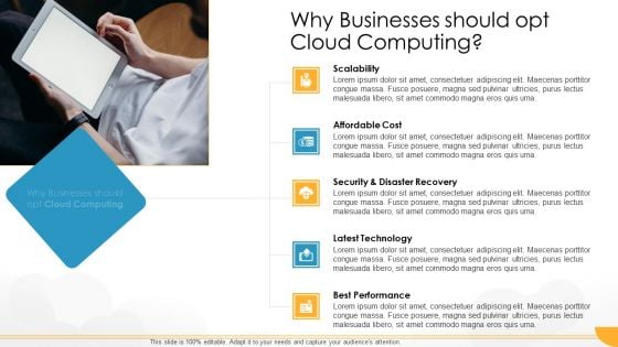 Technology Guide For Serverless Computing Why Businesses Should Opt Cloud Computing Icons PDF