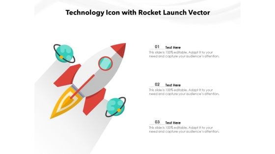 Technology Icon With Rocket Launch Vector Ppt PowerPoint Presentation File Ideas PDF