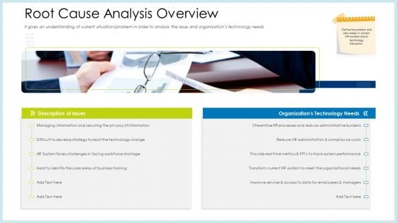 Technology Innovation Human Resource System Root Cause Analysis Overview Ppt Outline Graphic Images PDF