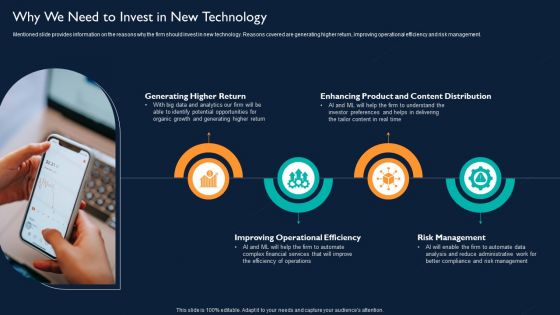 Technology Investment To Enhance Business Growth Why We Need To Invest In New Technology Portrait PDF