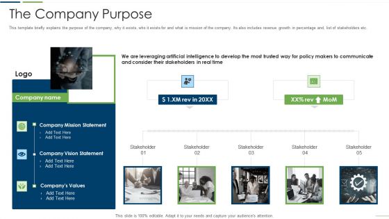 Technology Investor Financing Pitch Deck The Company Purpose Guidelines PDF Technology Investor Financing Pitch Deck The Company Purpose Guidelines PDF