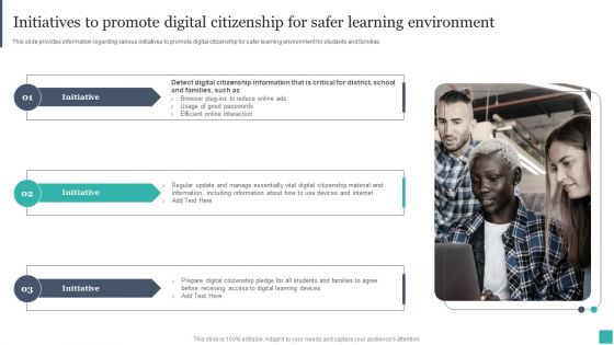 Technology Mediated Learning Playbook Initiatives To Promote Digital Citizenship For Safer Learning Environment Mockup PDF