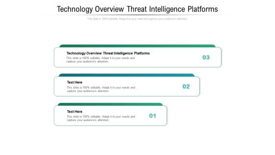 Technology Overview Threat Intelligence Platforms Ppt PowerPoint Presentation Inspiration Topics Cpb Pdf