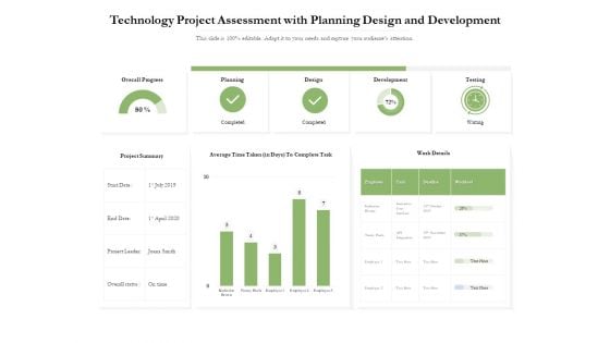 Technology Project Assessment With Planning Design And Development Ppt PowerPoint Presentation File Styles PDF