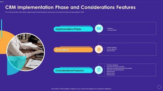 Technology Transformation Toolkit To Enhance Customer Service CRM Implementation Phase And Considerations Features Guidelines PDF