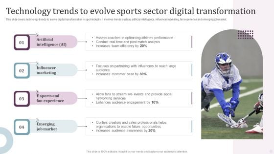 Technology Trends To Evolve Sports Sector Digital Transformation Ppt PowerPoint Presentation Professional Smartart PDF