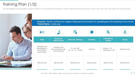 Technology Upgradation Action Plan Training Plan Ppt Summary Elements PDF