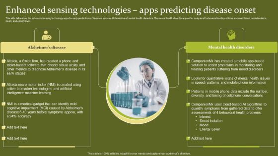 Telehealth Enhanced Sensing Technologies Apps Predicting Disease Onset Demonstration PDF