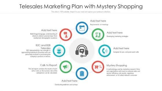 Telesales Marketing Plan With Mystery Shopping Ppt PowerPoint Presentation Portfolio Good PDF