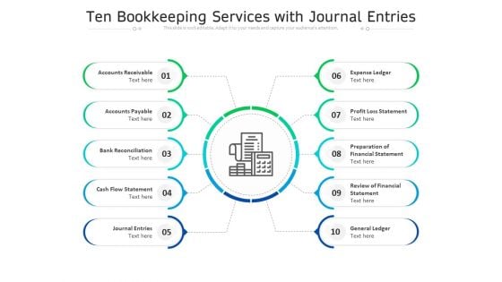 Ten Bookkeeping Services With Journal Entries Ppt PowerPoint Presentation Slides Maker PDF