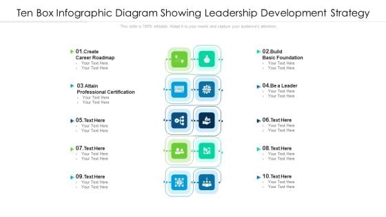 Ten Box Infographic Diagram Showing Leadership Development Strategy Ppt PowerPoint Presentation Gallery Guide PDF