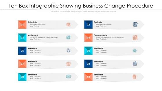 Ten Box Infographic Showing Business Change Procedure Ppt PowerPoint Presentation File Picture PDF