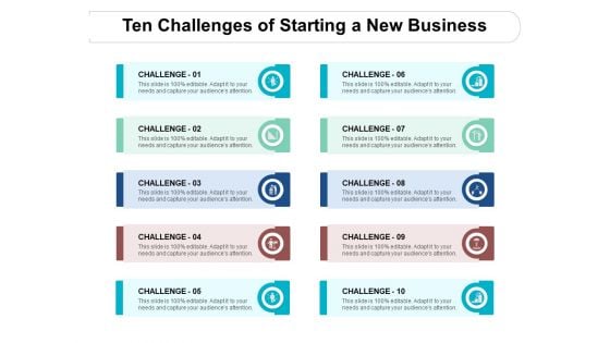 Ten Challenges Of Starting A New Business Ppt PowerPoint Presentation Infographic Template Example 2015