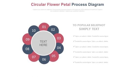 Ten Circular Petals Business Process Diagram Powerpoint Slides