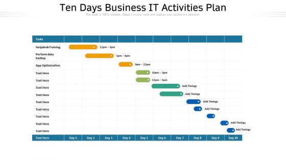 Ten Days Business IT Activities Plan Ppt PowerPoint Presentation Gallery Slide Download PDF