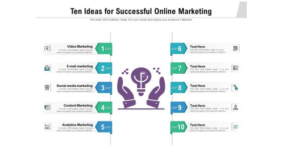 Ten Ideas For Successful Online Marketing Ppt PowerPoint Presentation Show Graphics Download PDF Ten Ideas For Successful Online Marketing Ppt PowerPoint Presentation Show Graphics Download PDF