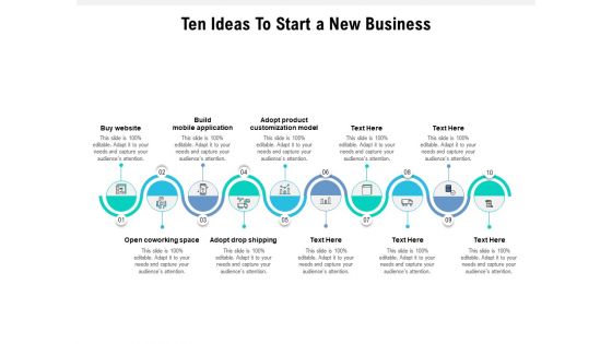 Ten Ideas To Start A New Business Ppt PowerPoint Presentation Outline Slides PDF