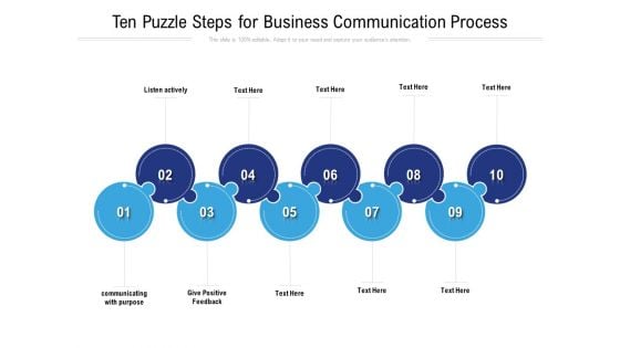 Ten Puzzle Steps For Business Communication Process Ppt PowerPoint Presentation Infographics Outfit