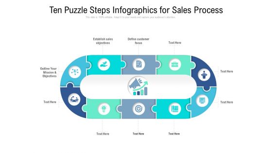 Ten Puzzle Steps Infographics For Sales Process Ppt PowerPoint Presentation Slides Summary