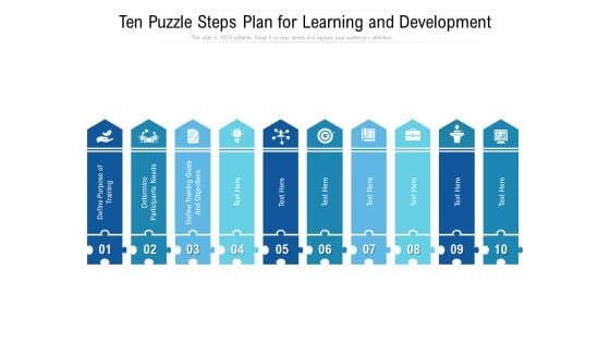 Ten Puzzle Steps Plan For Learning And Development Ppt PowerPoint Presentation File Example Introduction