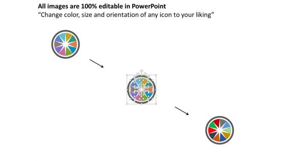 Ten Staged Business Circle And Icons Powerpoint Template