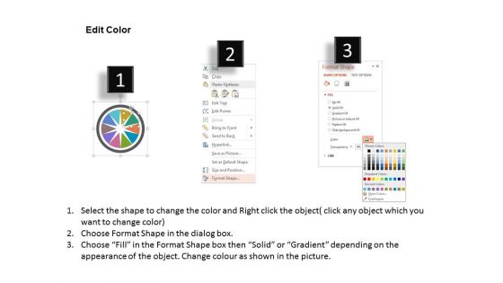 Ten Staged Business Circle And Icons Powerpoint Template