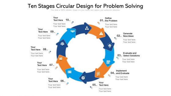 Ten Stages Circular Design For Problem Solving Ppt PowerPoint Presentation File Design Ideas PDF