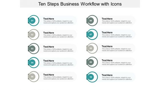 Ten Steps Business Workflow With Icons Ppt PowerPoint Presentation File Tips
