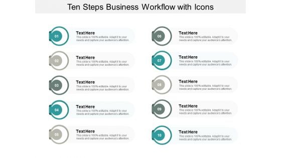 Ten Steps Business Workflow With Icons Ppt PowerPoint Presentation File Tips