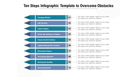 Ten Steps Infographic Template To Overcome Obstacles Ppt PowerPoint Presentation Outline Graphics Design