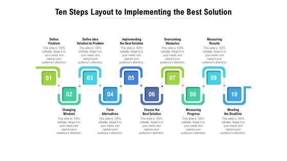 Ten Steps Layout To Implementing The Best Solution Ppt PowerPoint Presentation Summary Format