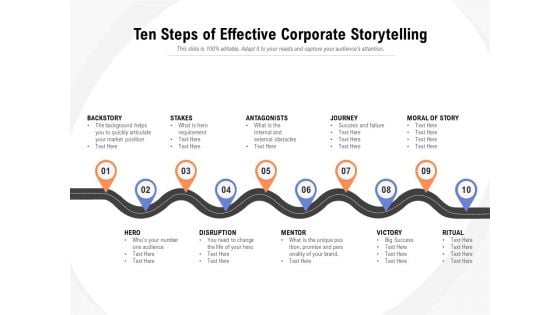 Ten Steps Of Effective Corporate Storytelling Ppt PowerPoint Presentation Outline Design Inspiration