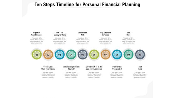 Ten Steps Timeline For Personal Financial Planning Ppt PowerPoint Presentation File Slide Portrait PDF