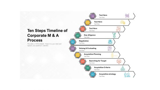 Ten Steps Timeline Of Corporate M And A Process Ppt PowerPoint Presentation Gallery Deck PDF Ten Steps Timeline Of Corporate M And A Process Ppt PowerPoint Presentation Gallery Deck PDF