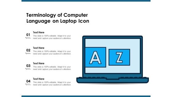 Terminology Of Computer Language On Laptop Icon Ppt PowerPoint Presentation Infographics Show PDF
