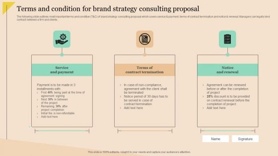 Terms And Condition For Brand Strategy Consulting Proposal Ppt PowerPoint Presentation File Background Images PDF