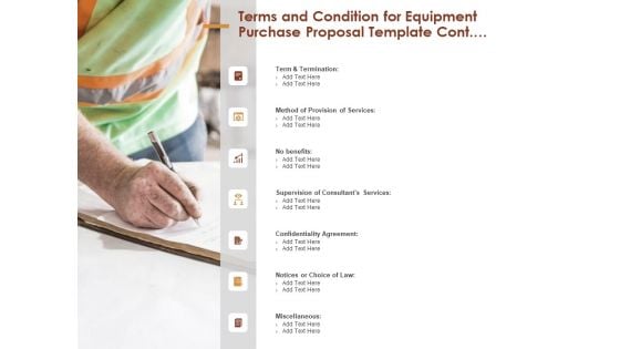 Terms And Condition For Equipment Purchase Proposal Template Cont Ppt Pictures Professional PDF