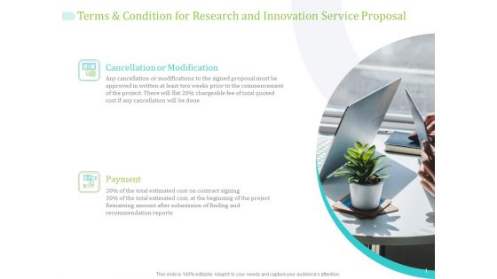 Terms And Condition For Research And Innovation Service Proposal Ppt PowerPoint Presentation Layouts Portrait PDF